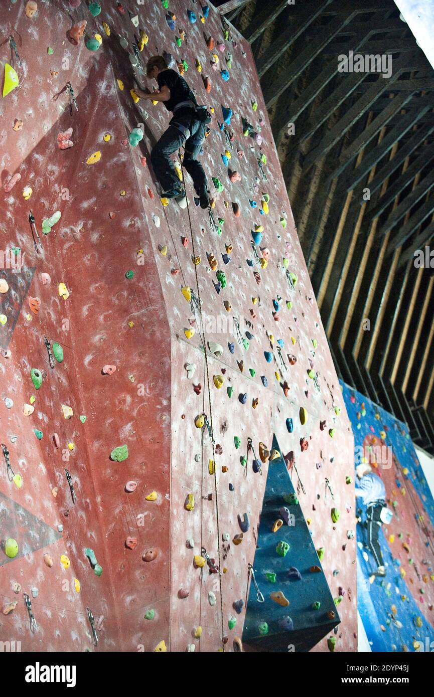 Awesome Walls, Rock Climbing Wall Liverpool Stock Photo Alamy