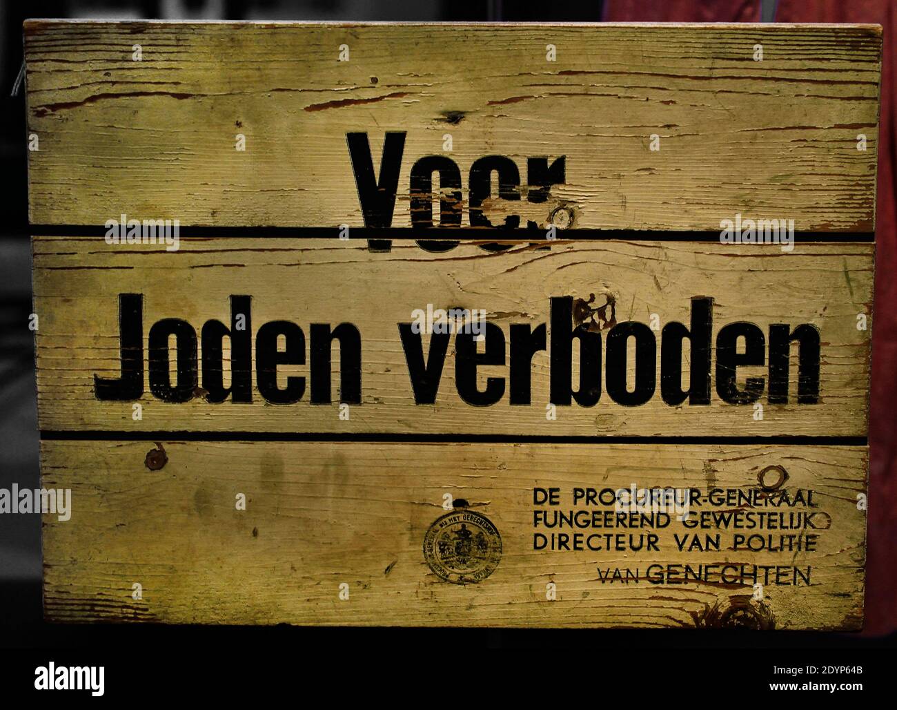 Voor Joden Verboden - Forbidden for Jews  Jewish historical museum Amsterdam, The Netherlands, Dutch, Stock Photo
