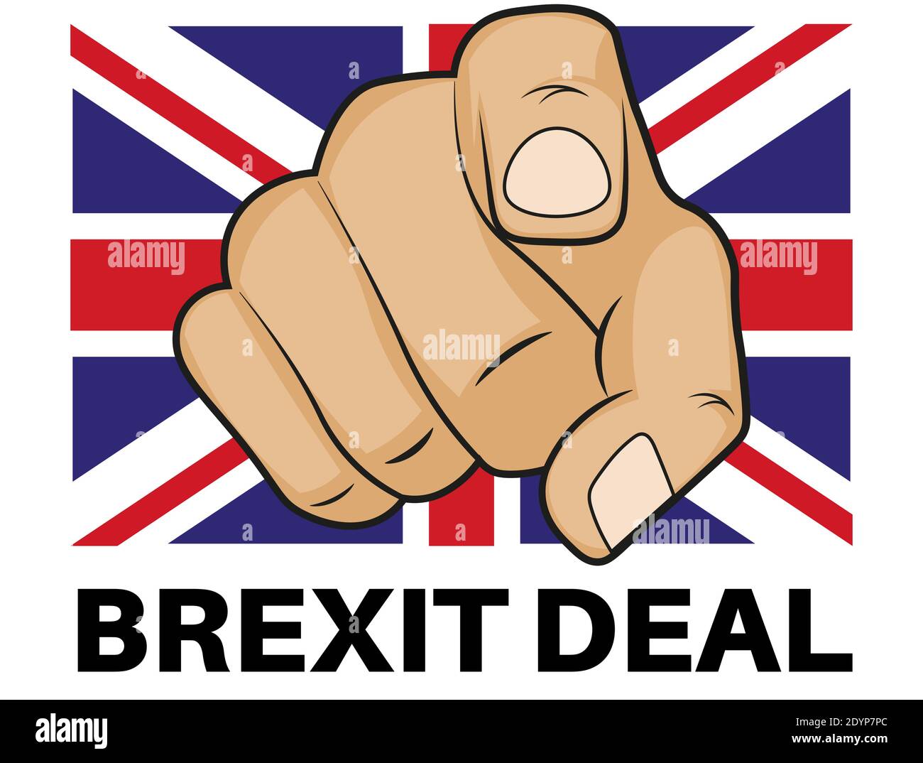 Brexit EU Deal Done with thumbs up - Vector Illustration on a white background Stock Vector