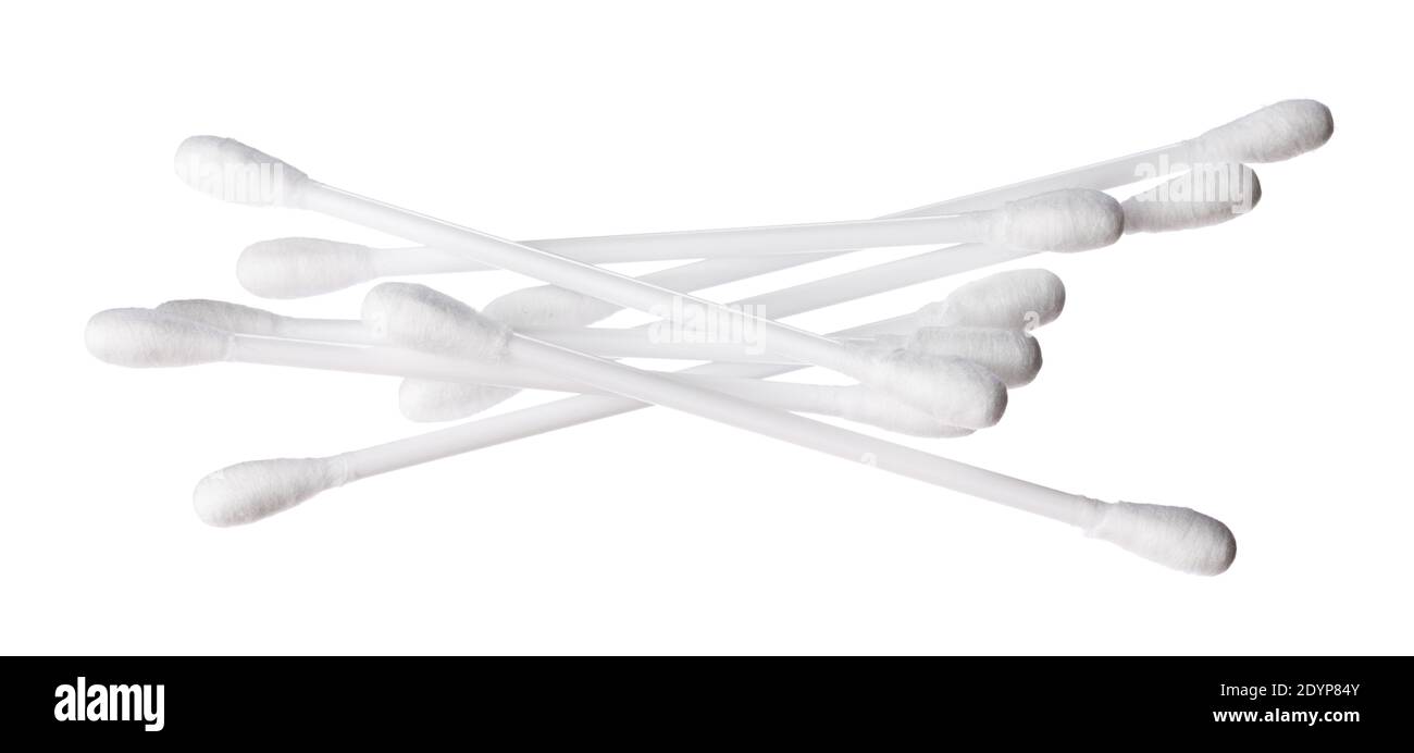 Cotton ear buds isolated on white background Stock Photo Alamy