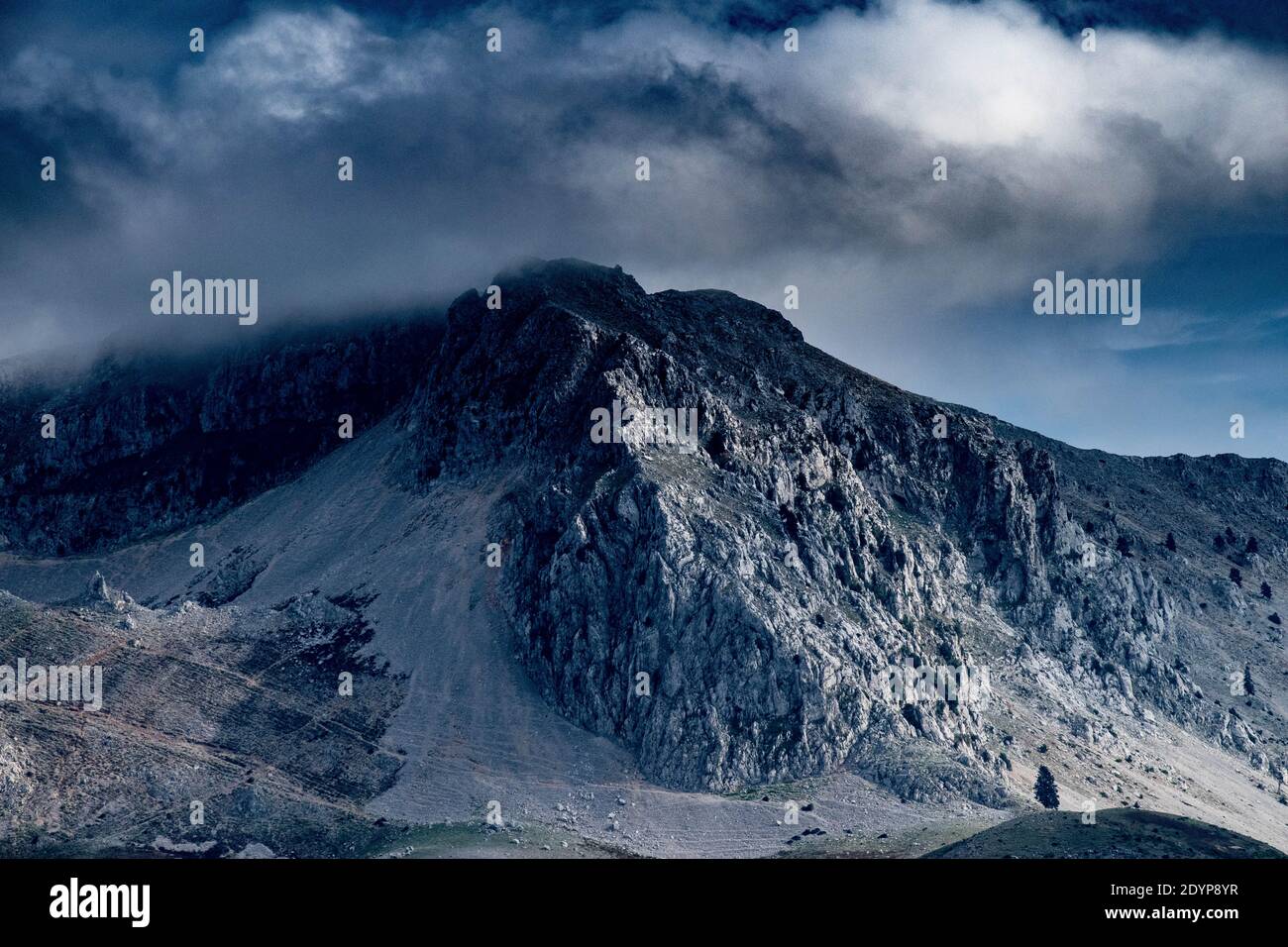 Moody Mountain landscape at Dirfis , Evia Greece. Stock Photo