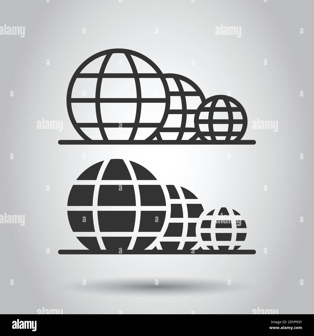 Earth planet icon in flat style. Globe geographic vector illustration ...