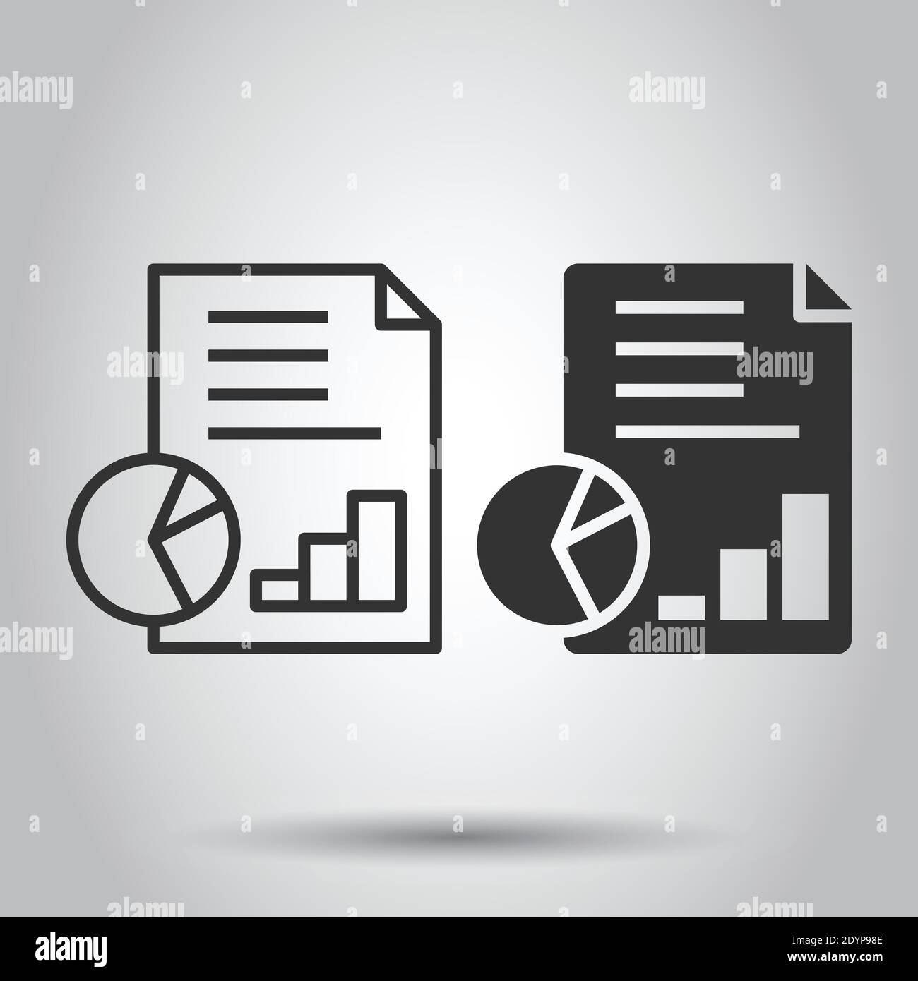 Financial statement icon in flat style. Document vector illustration on ...