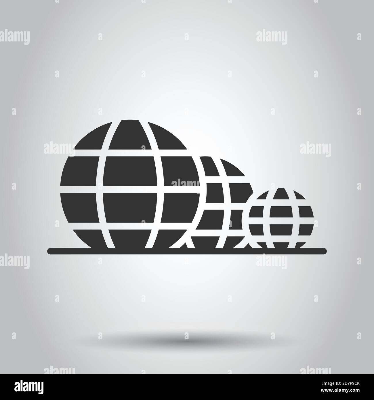 Earth planet icon in flat style. Globe geographic vector illustration ...