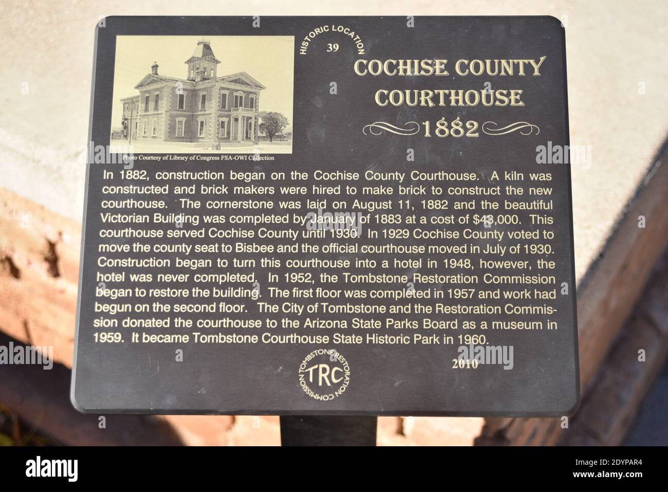 Tombstone, Arizona. U.S.A. 12/15/2020. Tombstone Restoration Commission