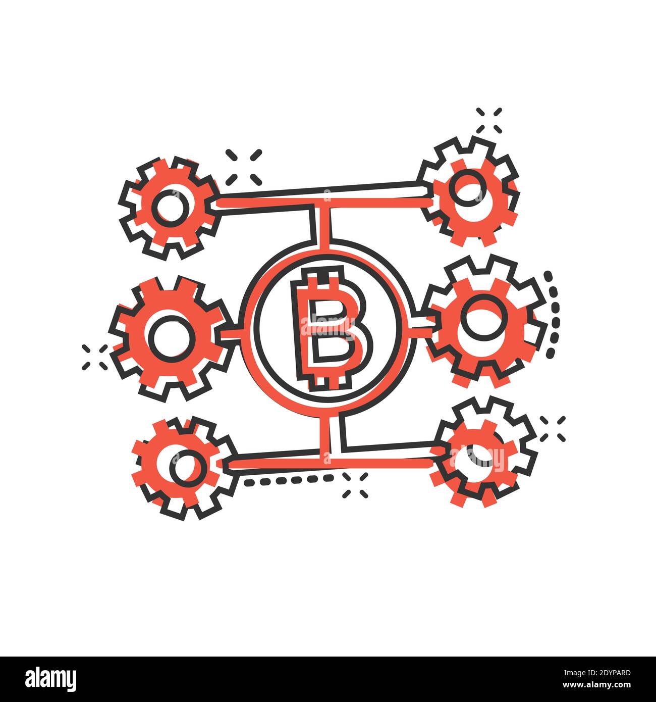 Bitcoin icon in comic style. Blockchain cartoon vector illustration on  white isolated background. Cryptocurrency splash effect business concept  Stock Vector Image & Art - Alamy