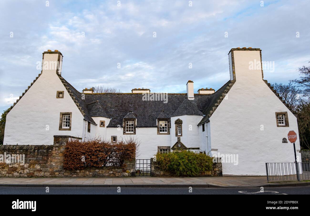 Historic 17th century Hamilton House with crow-stepped gables, Prestonpans, East Lothian, Scotland, UK Stock Photo
