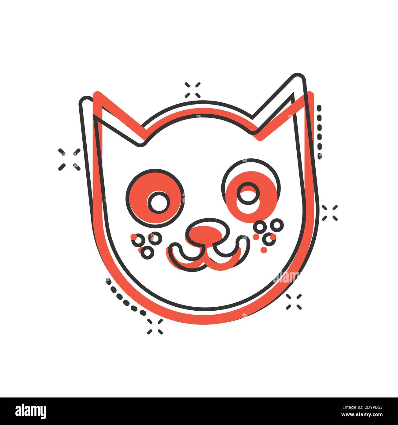 Cat emotion icon set illustration Stock Vector Images - Alamy