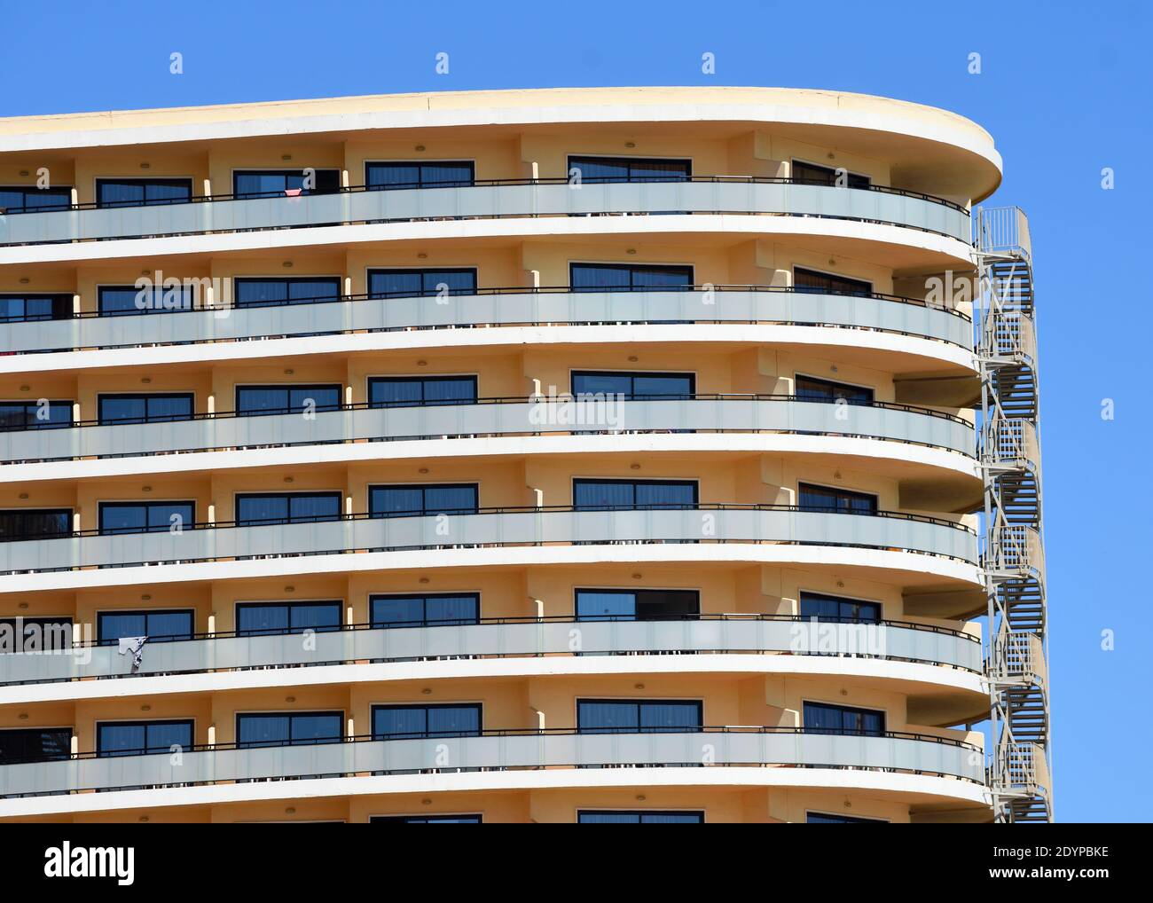 Hotel balconies pattern - and blue sky Stock Photo