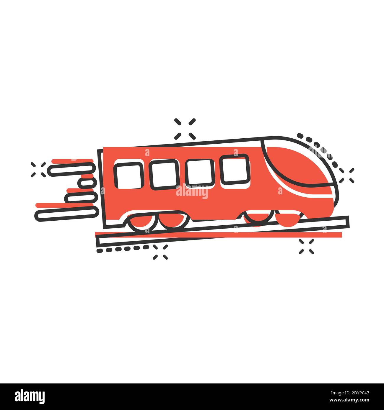 Metro icon in comic style. Train subway cartoon vector illustration on  white isolated background. Railroad cargo splash effect business concept  Stock Vector Image & Art - Alamy