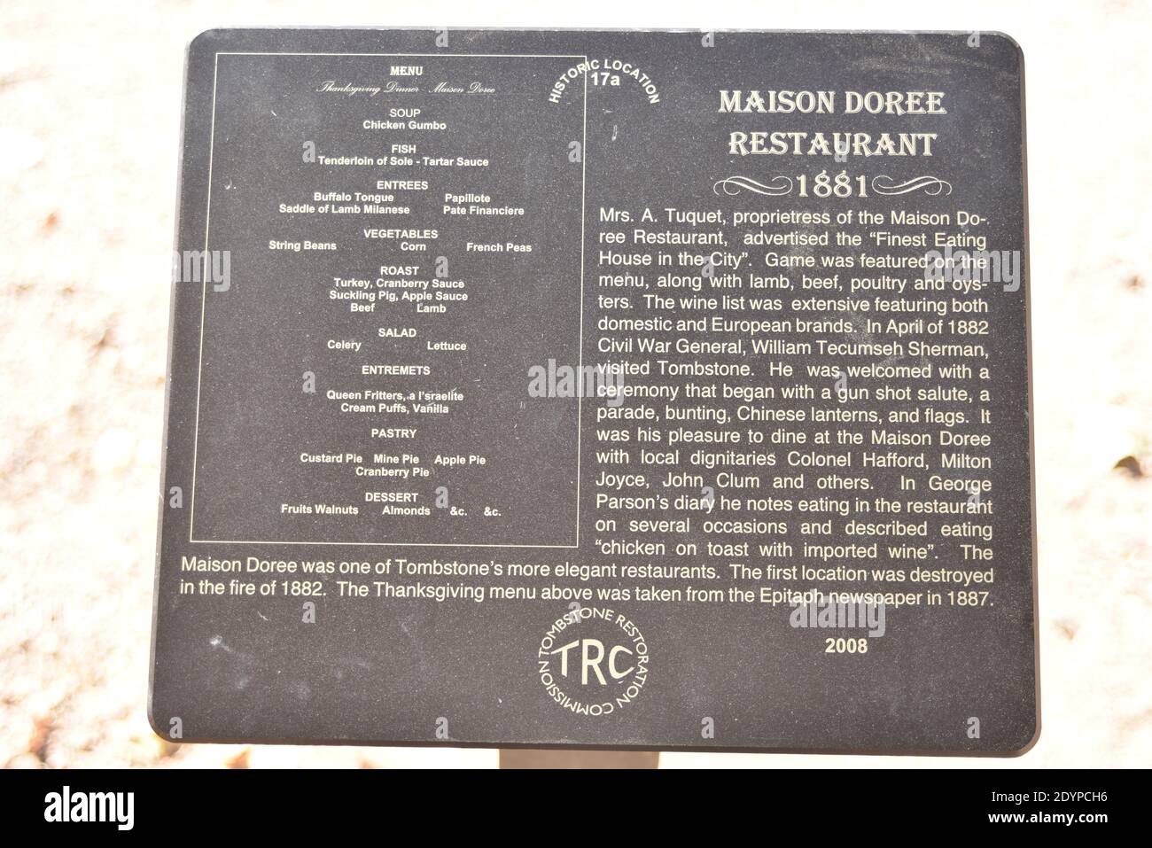 Tombstone, Arizona. U.S.A. 12/15/2020. Tombstone Restoration Commission