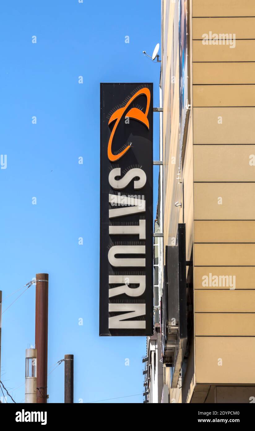 Karlsruhe, Germany : SATURN store in Karlsruhe, Saturn is a German chain of electronics stores owned by the German retail trade company   Ceconomy Stock Photo