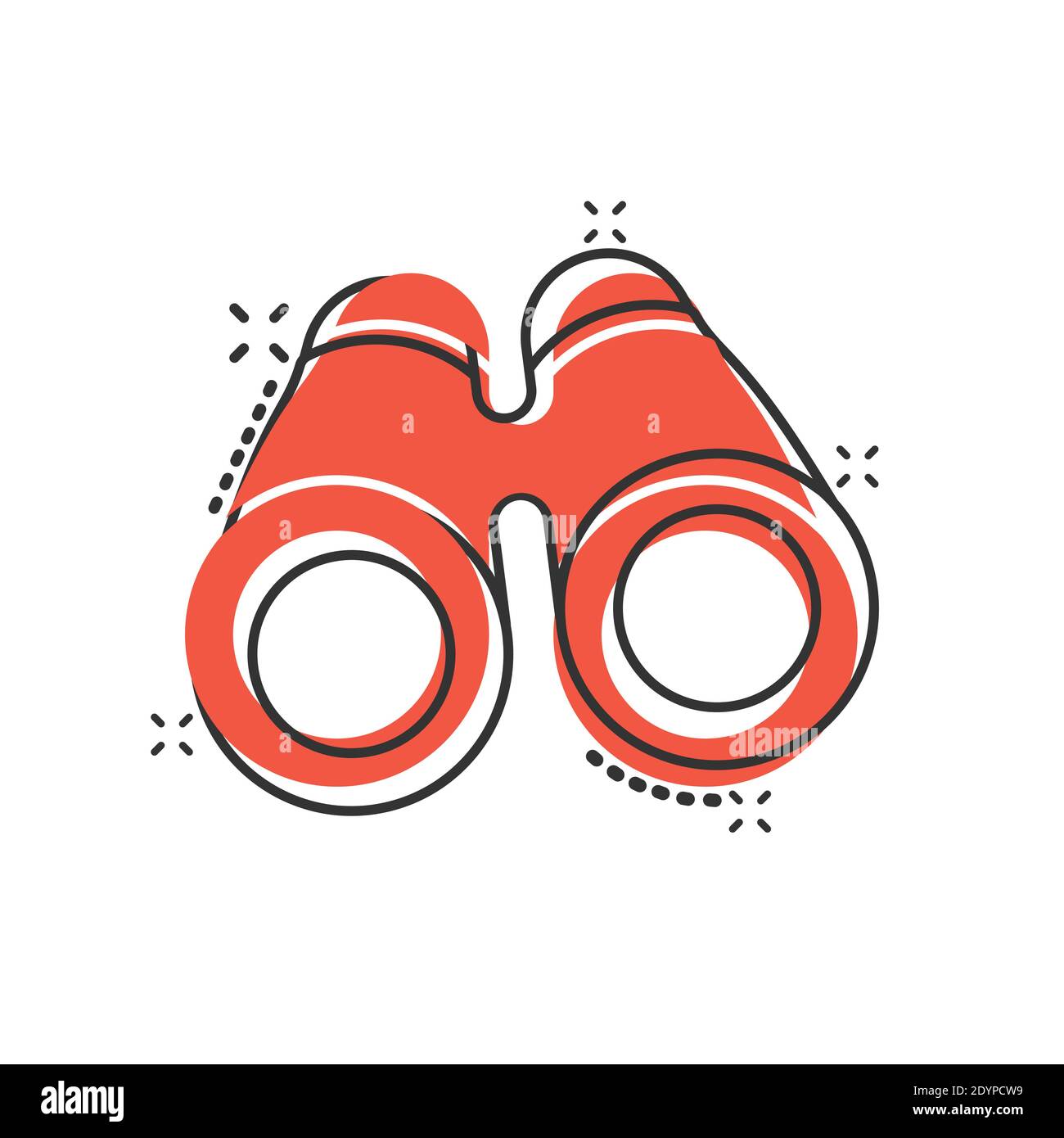 Binocular icon in comic style. Search cartoon vector illustration on white  isolated background. Zoom splash effect business concept Stock Vector Image  & Art - Alamy