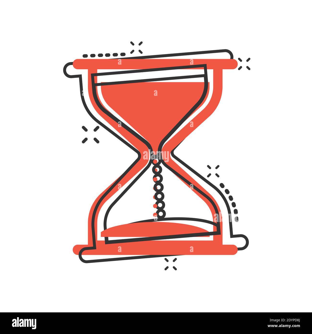 Hourglass icon in comic style. Sandglass cartoon vector illustration on  white isolated background. Clock splash effect business concept Stock  Vector Image & Art - Alamy