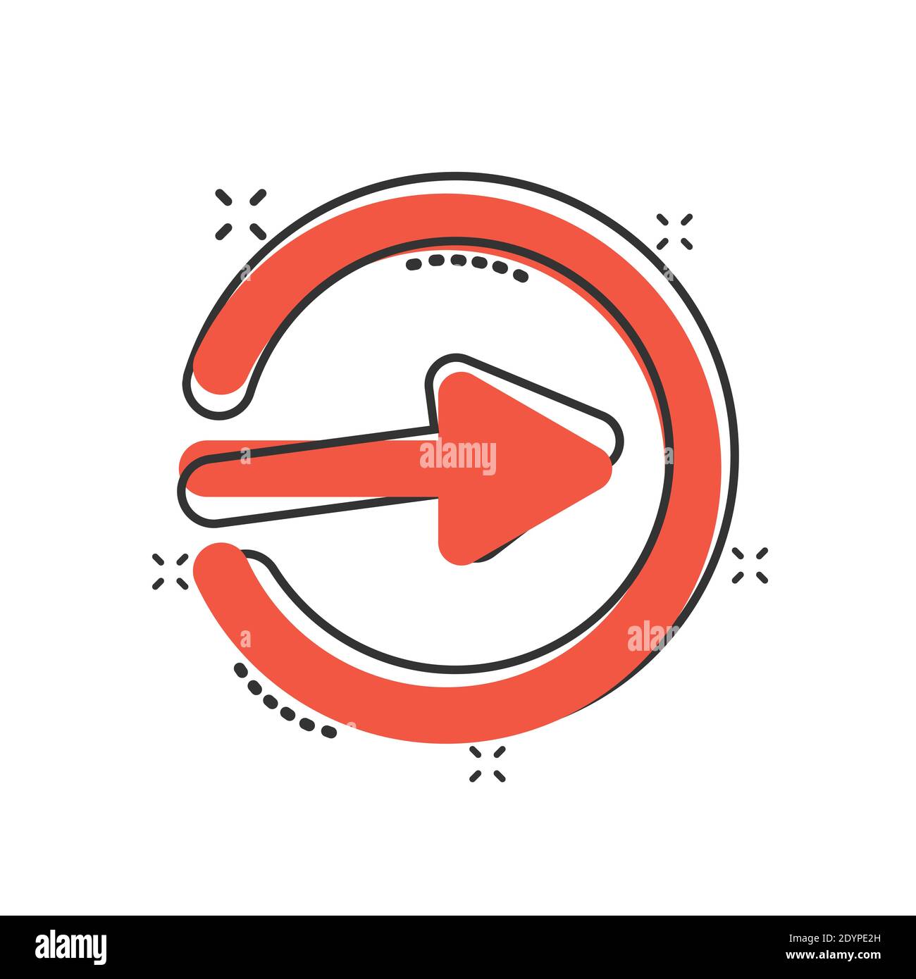 Login icon in comic style. Arrow access cartoon vector illustration on ...