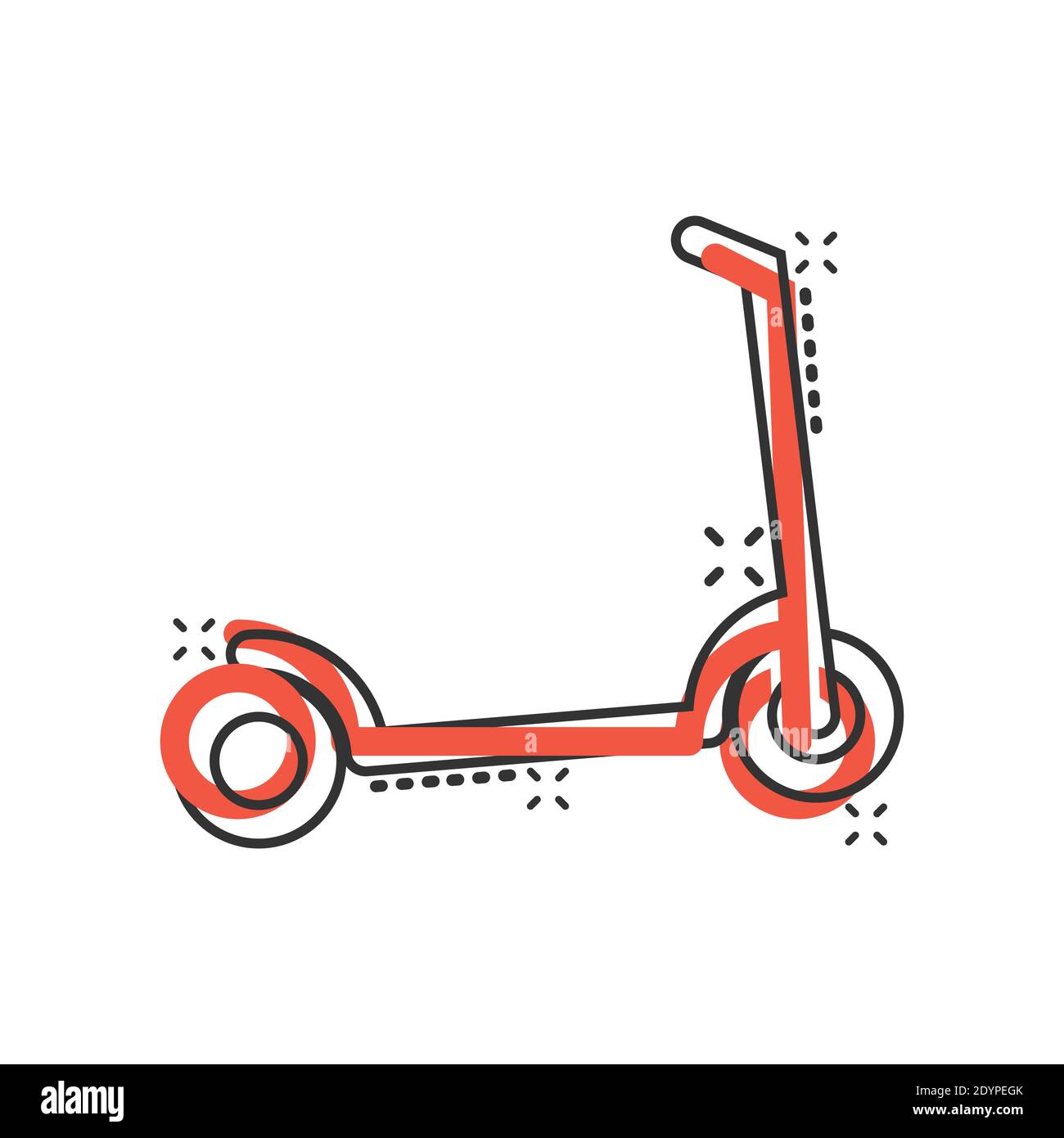 Electric scooter icon in comic style. Bike cartoon vector illustration on  white isolated background. Transport splash effect business concept Stock  Vector Image & Art - Alamy