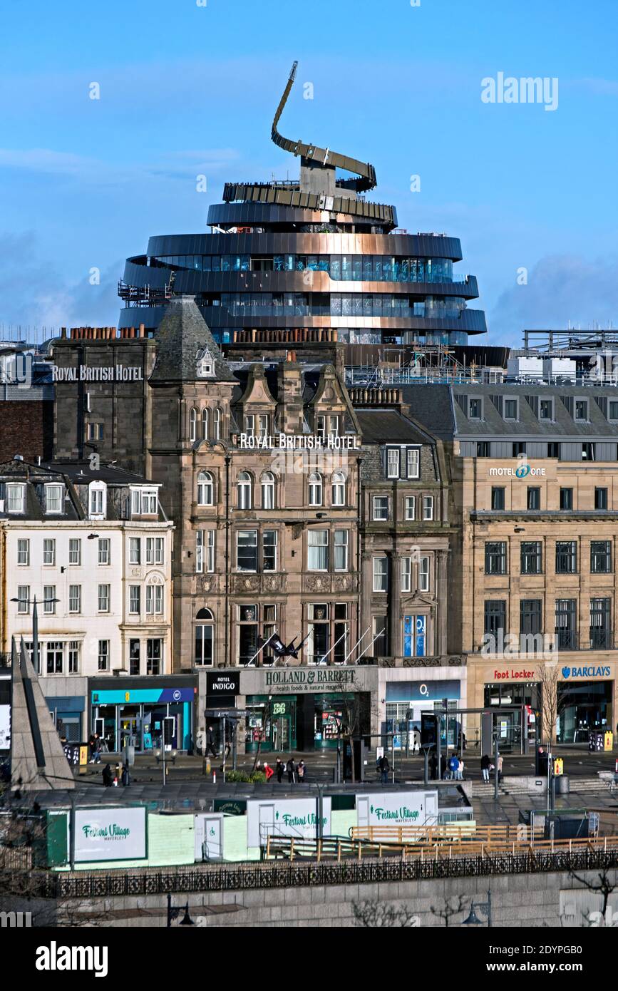 New Hotel In The St James Quarter Rising Above The Royal British Hotel And Other Properties On Princes Street Edinburgh Scotland Uk Stock Photo Alamy