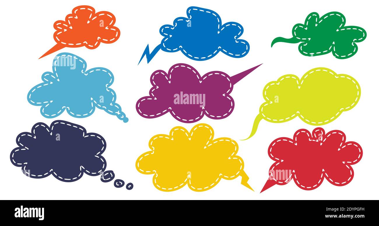 Speech colorful bubble icons set. Communication, Chat, dialog, conversation icon symbols vector eps. 10 Stock Vector