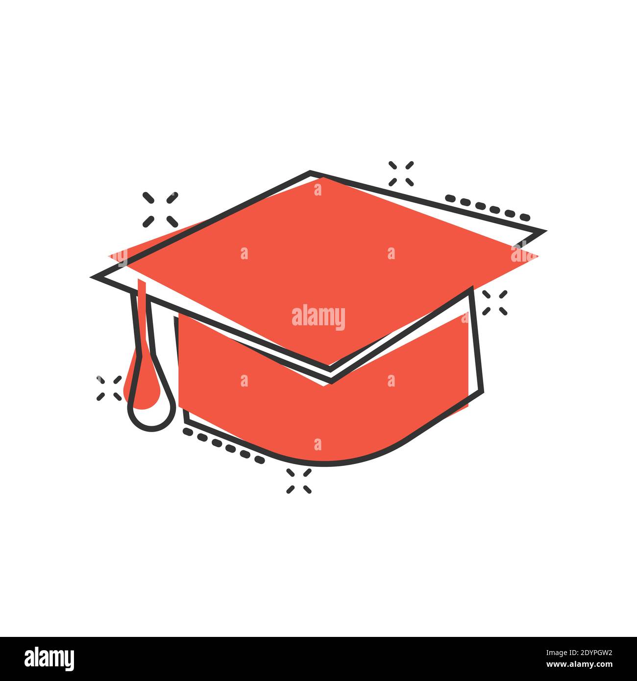 Graduation hat icon in comic style. Student cap cartoon vector illustration on white isolated background. University splash effect business concept Stock Vector Image & Art - Alamy Graduation hat icon in comic style. Student cap cartoon vector illustration on white isolated background. University splash effect business concept Stock Vector Image & Art - Alamy