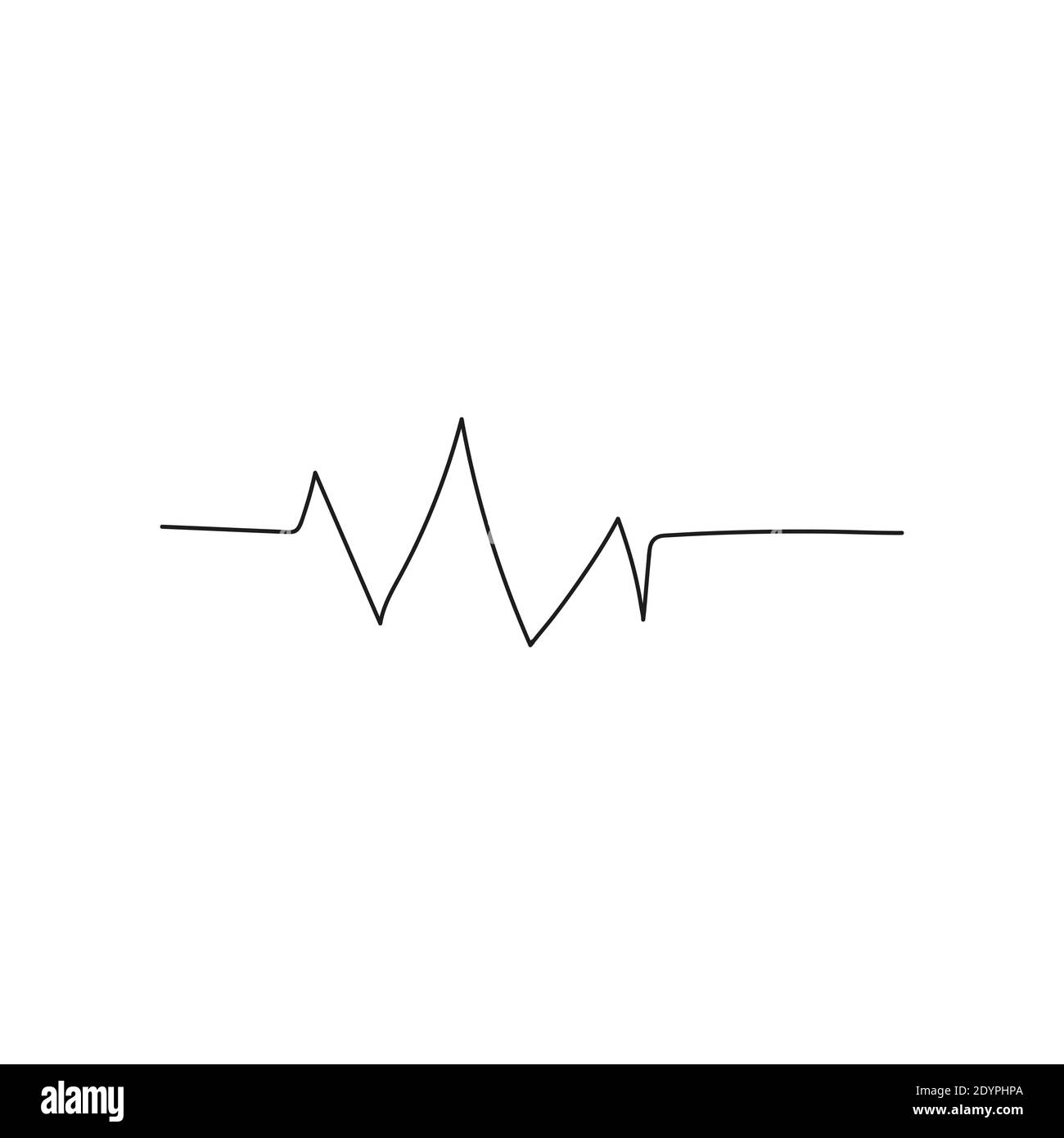 Black Heart beat monitor pulse line art icon for medical apps and ...