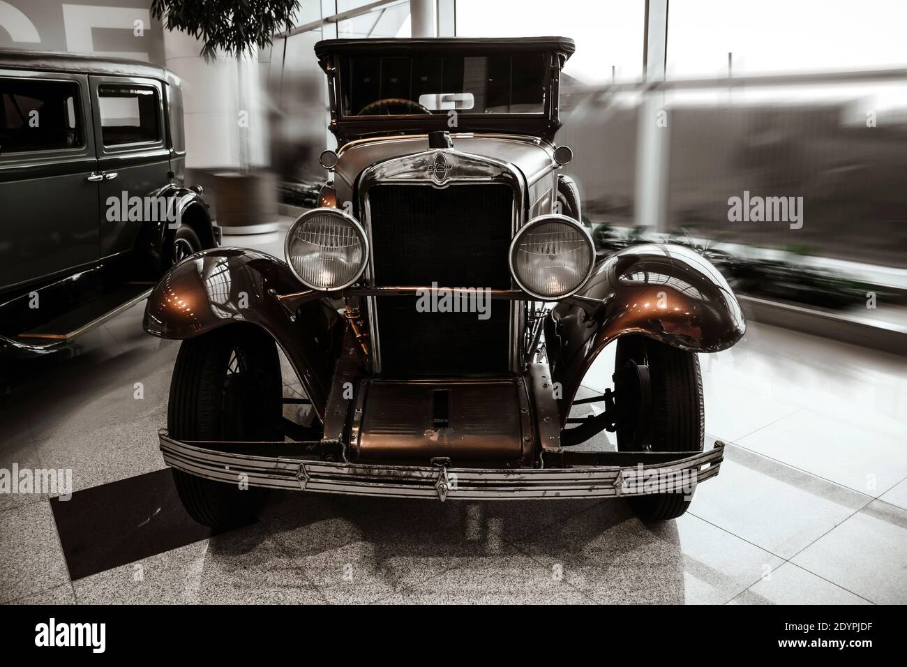 4 June 2019, Moscow, Russia: front view of Chevrolet AC Open Tourer 1929. Classical retro cars of 1920s. Stock Photo