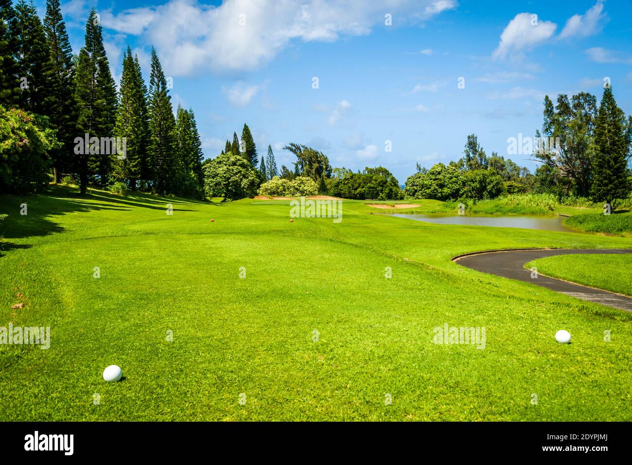 Maui, Hawaii, Kapalua Village Course, New Layout, Last Hole Stock Photo