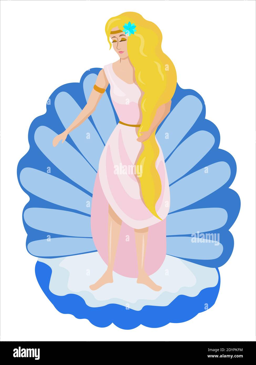Olympic Goddess Aphrodite in the shell Stock Vector