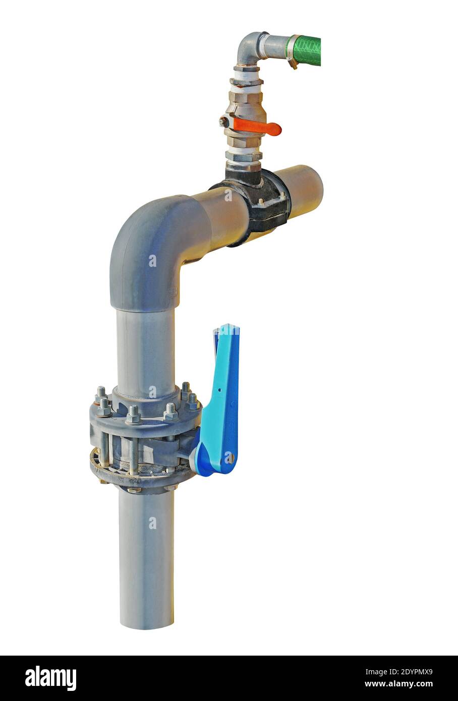 Pipe connections and shutoff valves for an agricultural irrigation