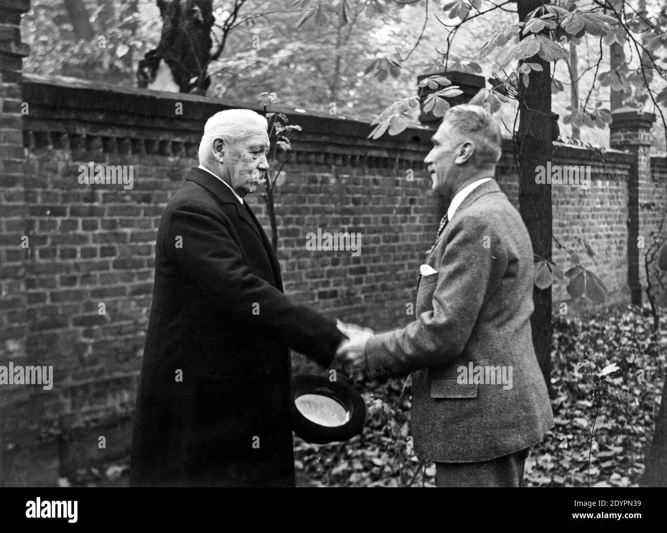 Paul von Hindenburg with Franz von Papen, about 1932, Gemany Stock Photo