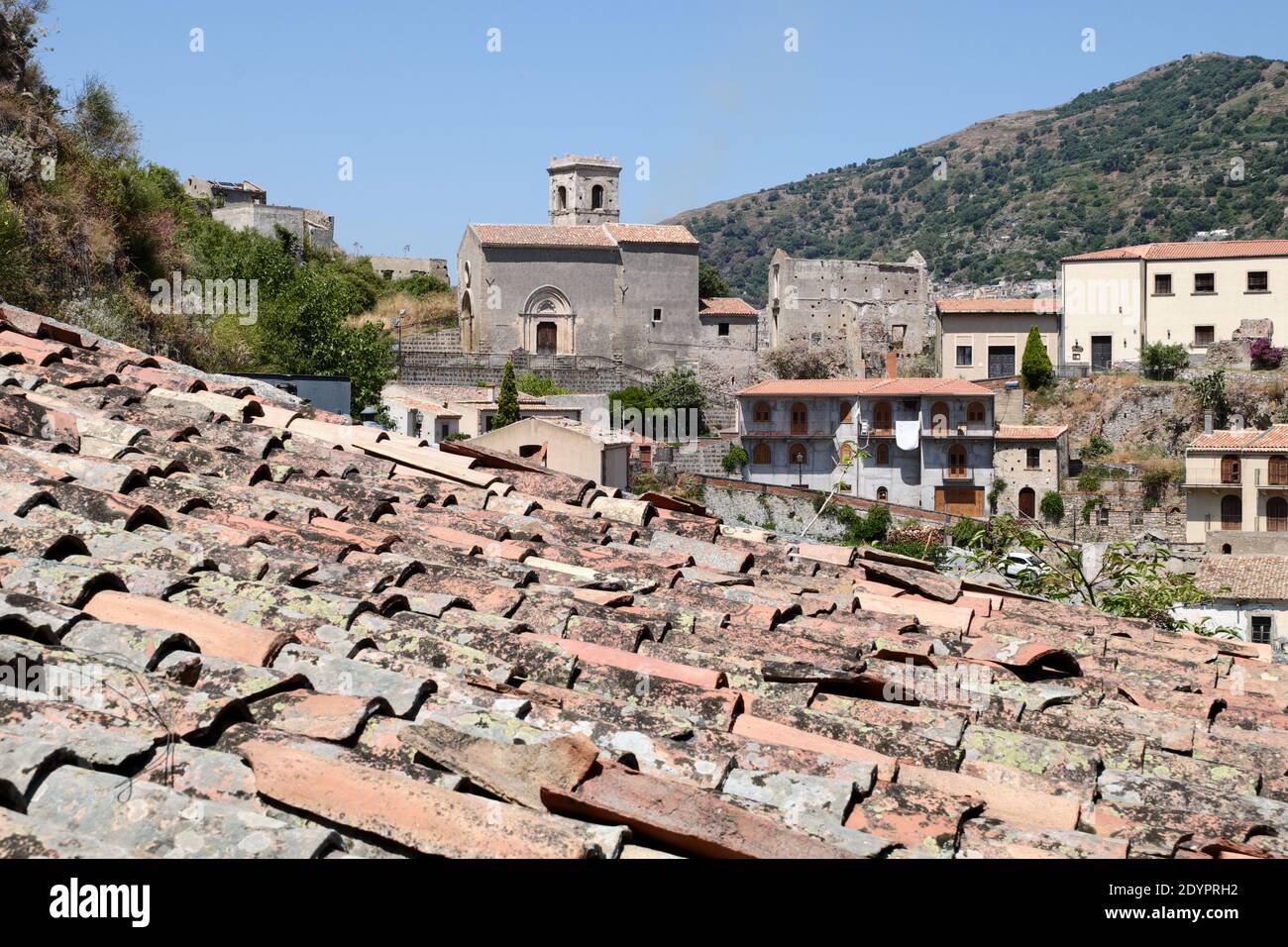 Roof Tiles, Houses And Church Of The Mountain Village Of Savoca, Town