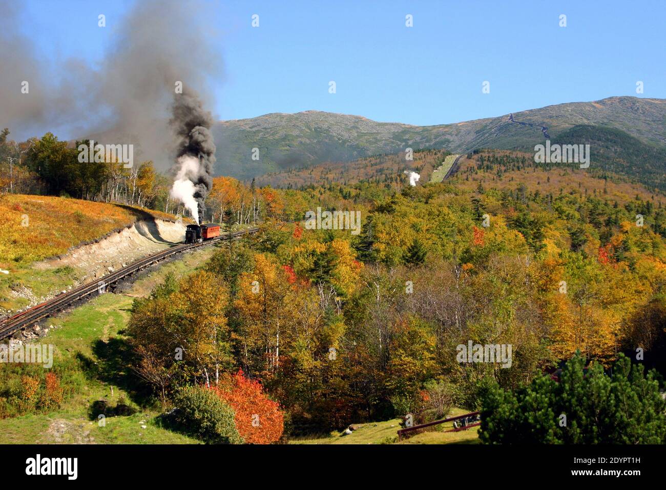 Cog Railway up Mount Washington, New Hampshire, USA Stock Photo