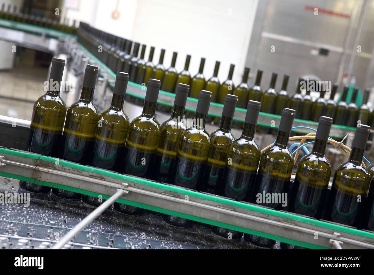 wine production, bottles Stock Photo Alamy