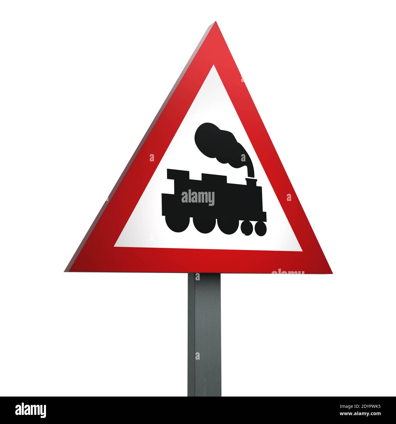 3d Render Road Sign Of Level Crossing Without Barrier Isolated On A White Bac Stock Photo Alamy