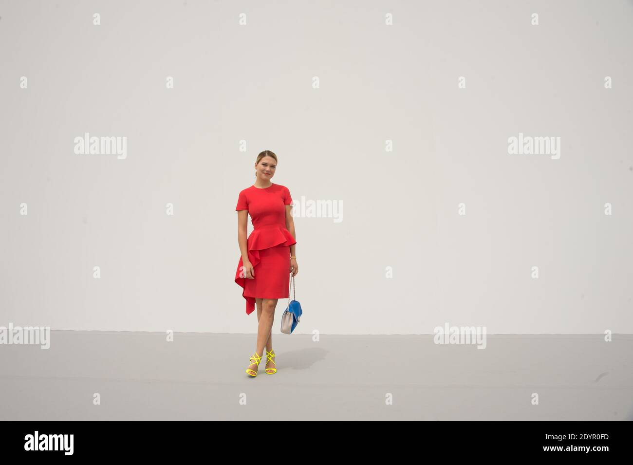 Christian Dior Haute Couture Autumn Winter th Anniversary of Dior Model  Marta Berzkalna wearing black full skirted dress Stock Photo - Alamy