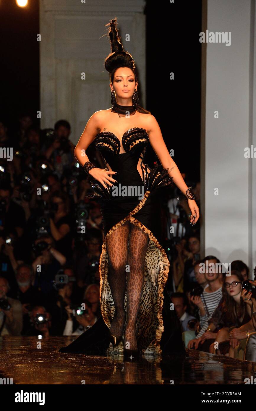 Nabilla walks the runway during Jean-Paul Gaultier Haute Couture  Fall-Winter 2013-2014 Fashion show, at the designer's headquarters in  Paris, France on July 3, 2013. Photo by Nicolas Briquet/ABACAPRESS.COM  Stock Photo - Alamy