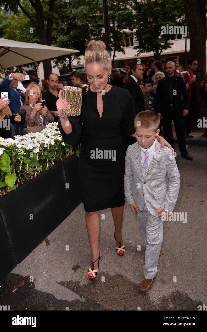 Sharon Stone with her son Roan Joseph Bronstein on arrival GQ Men