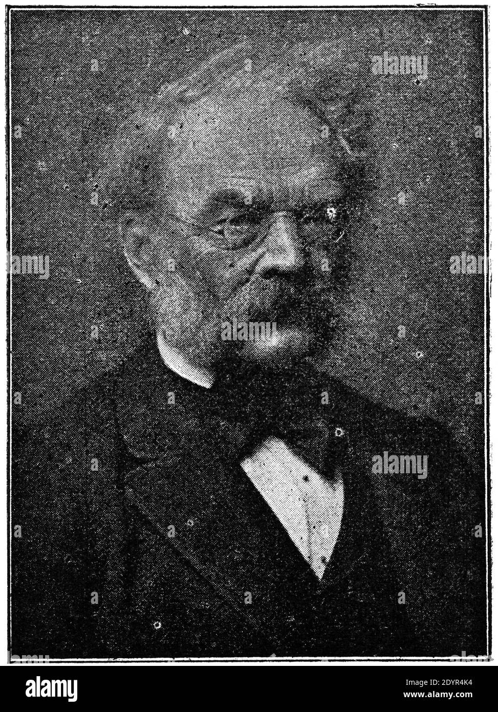 Portrait of Ernst Werner von Siemens - a German electrical engineer, inventor and industrialist. Illustration of the 19th century. Germany. White background. Stock Photo