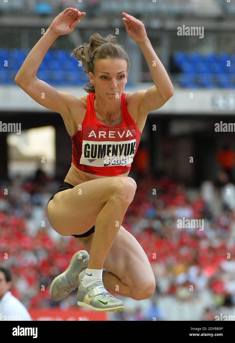 Russia's Irina Gumenyuk competes in the women's triple jump contest at ...
