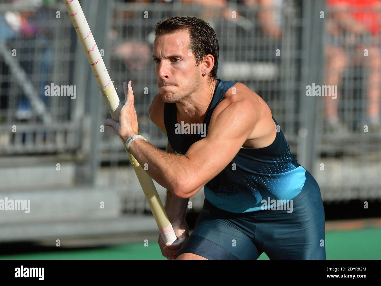 Olympic champion Renaud Lavillenie of France established a pole vault  indoor world record with an effort of 6.16 metres at a meeting in Donetsk,  Ukraine, on February 15, 2014. The previous mark