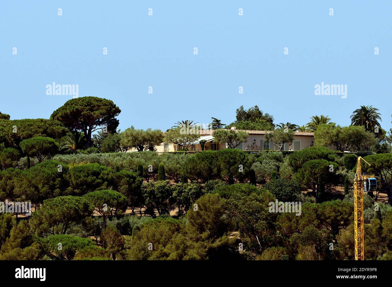 A picture taken on July 10, 2013 shows the private villa Mandala of French  tycoon Bernard Tapie, in Saint-Tropez, French Riviera, France on July 10,  2013. Corruption investigators in France have seized