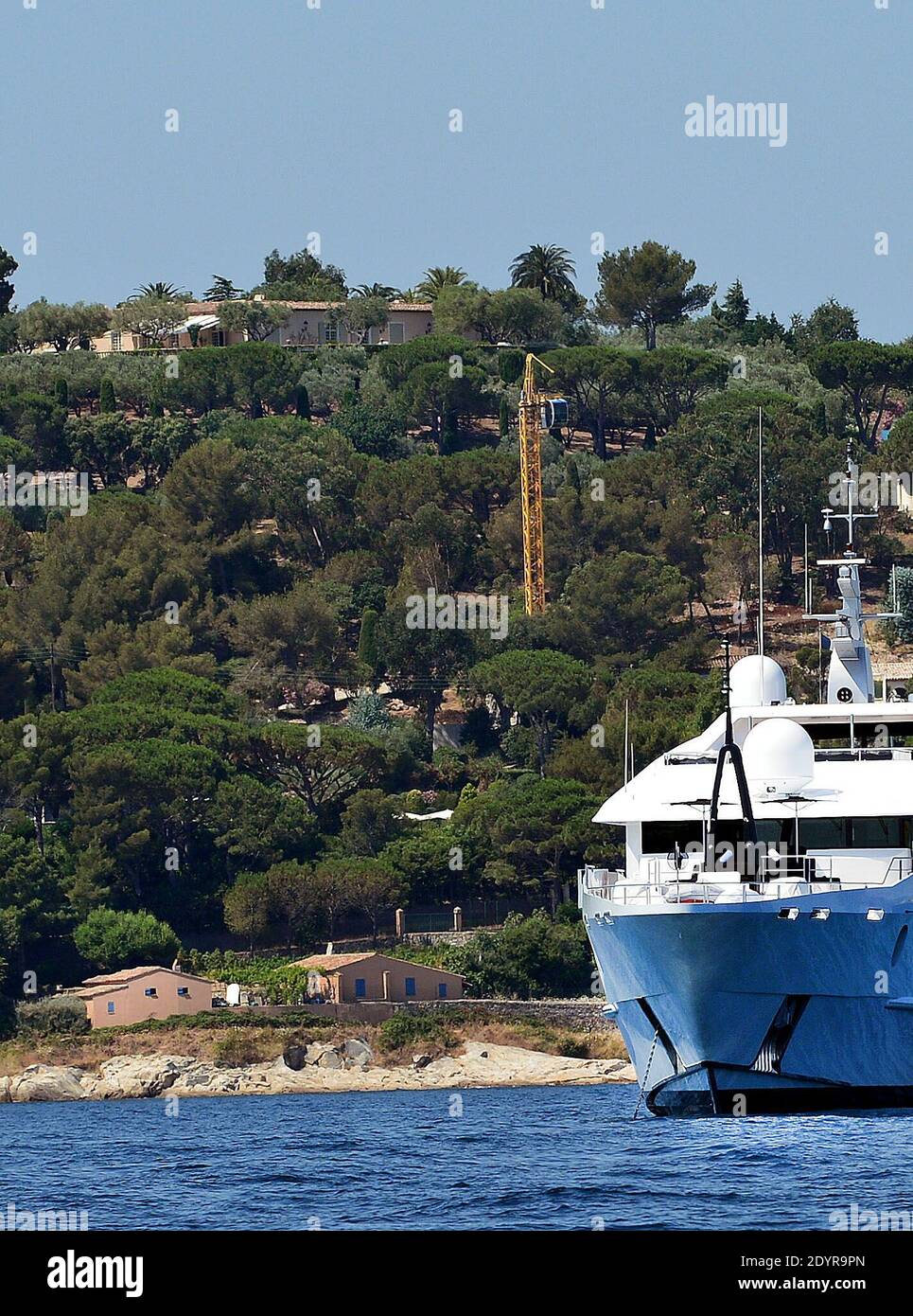 A picture taken on July 10, 2013 shows the private villa Mandala of French tycoon Bernard Tapie, in Saint-Tropez, French Riviera, France on July 10, Corruption investigators in France have seized