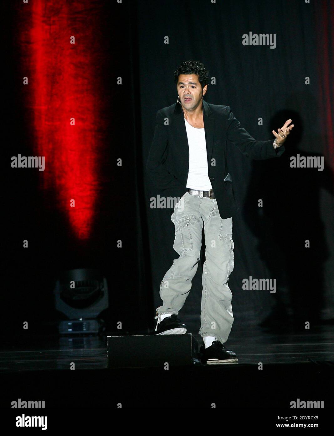 Jamel Debbouze performs his one-man-show in Perpignan, south of France on November 14, 2012. Photo by Michel Clementz/ABACAPRESS.COM Stock Photo