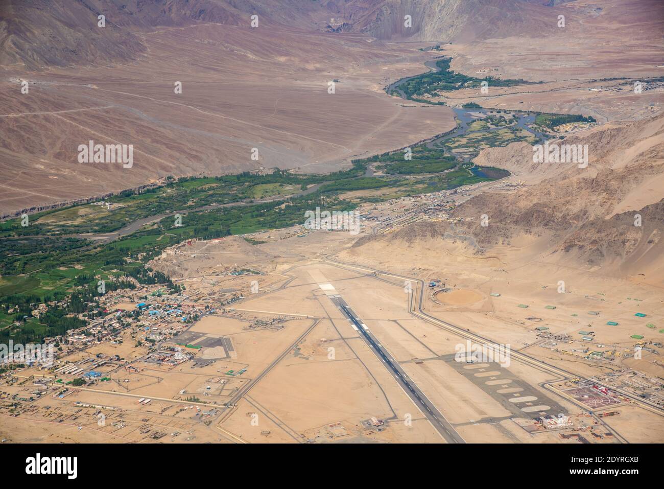 view at airport of Leh in Ladakh, India Stock Photo