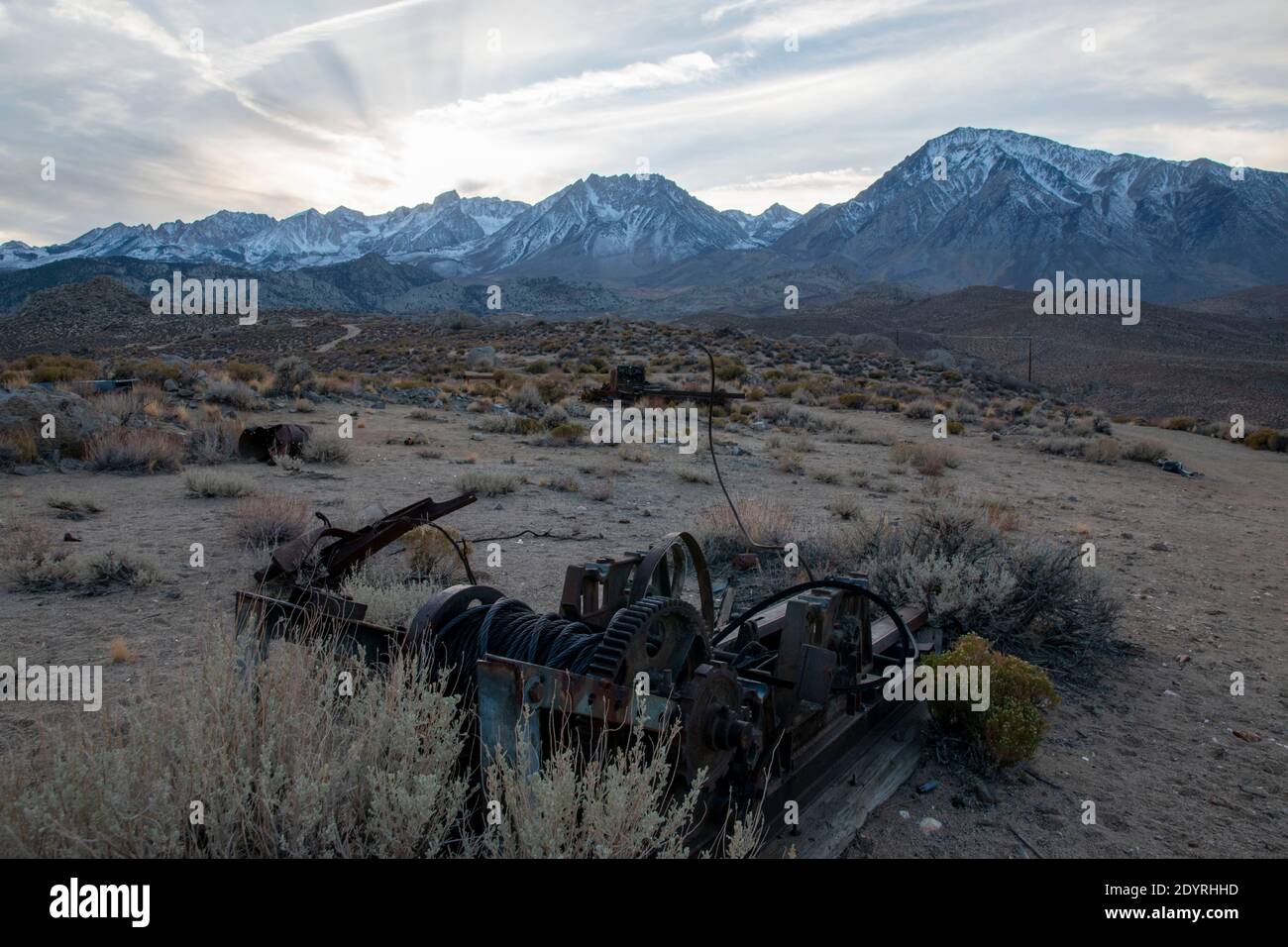 This is an old mining site, close to Buttermilk Road in the hills above Bishop, Inyo County, CA, USA. Stock Photo