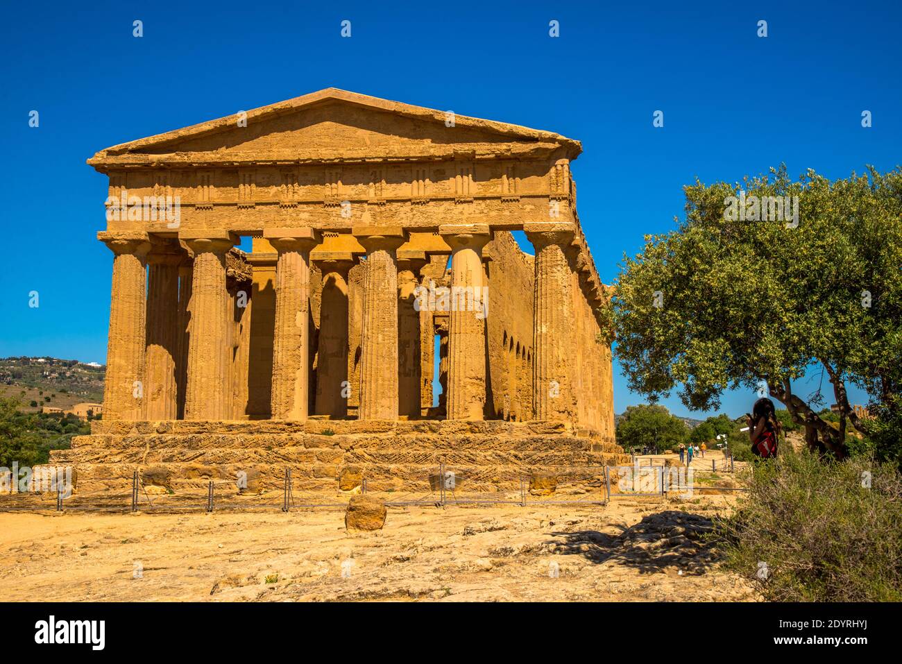 ruin of Temple of Concordia at Agrigento, Sicilly, Italy Stock Photo