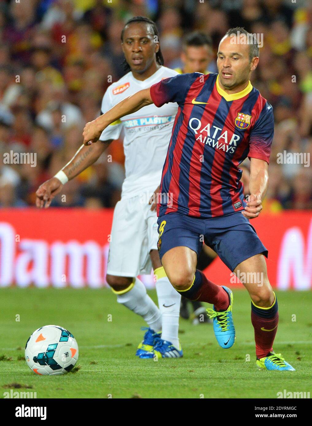 Fc Barcelona S Iniesta During A Friendly Soccer Match Fc Barcelona Vs Santos At Nou Camp In Barcelona Spain On August 2 2013 Photo By Christian Liewig Abacapress Com Stock Photo Alamy