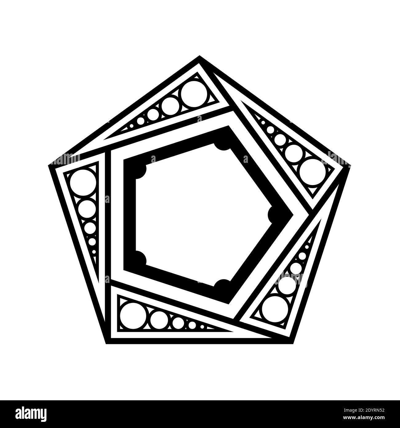 Pentagonal symbol icon illustration Stock Photo