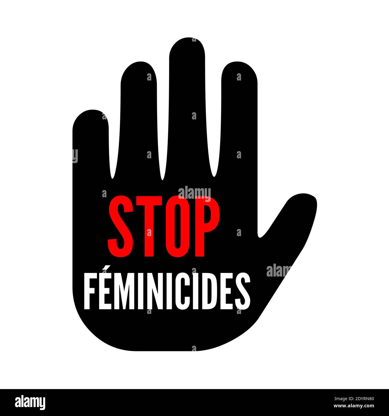 Stop femicide symbol concept illustration in french language Stock Photo