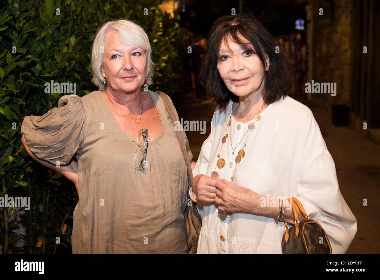 Juliette Greco and her daughter Laurence-Marie during the 29th Festival de Ramatuelle theater festival, in Ramatuelle, near Saint-Tropez, southern France on August 11, 2013. Photo by Cyril Bruneau/ABACAPRESS.COM Stock Photo