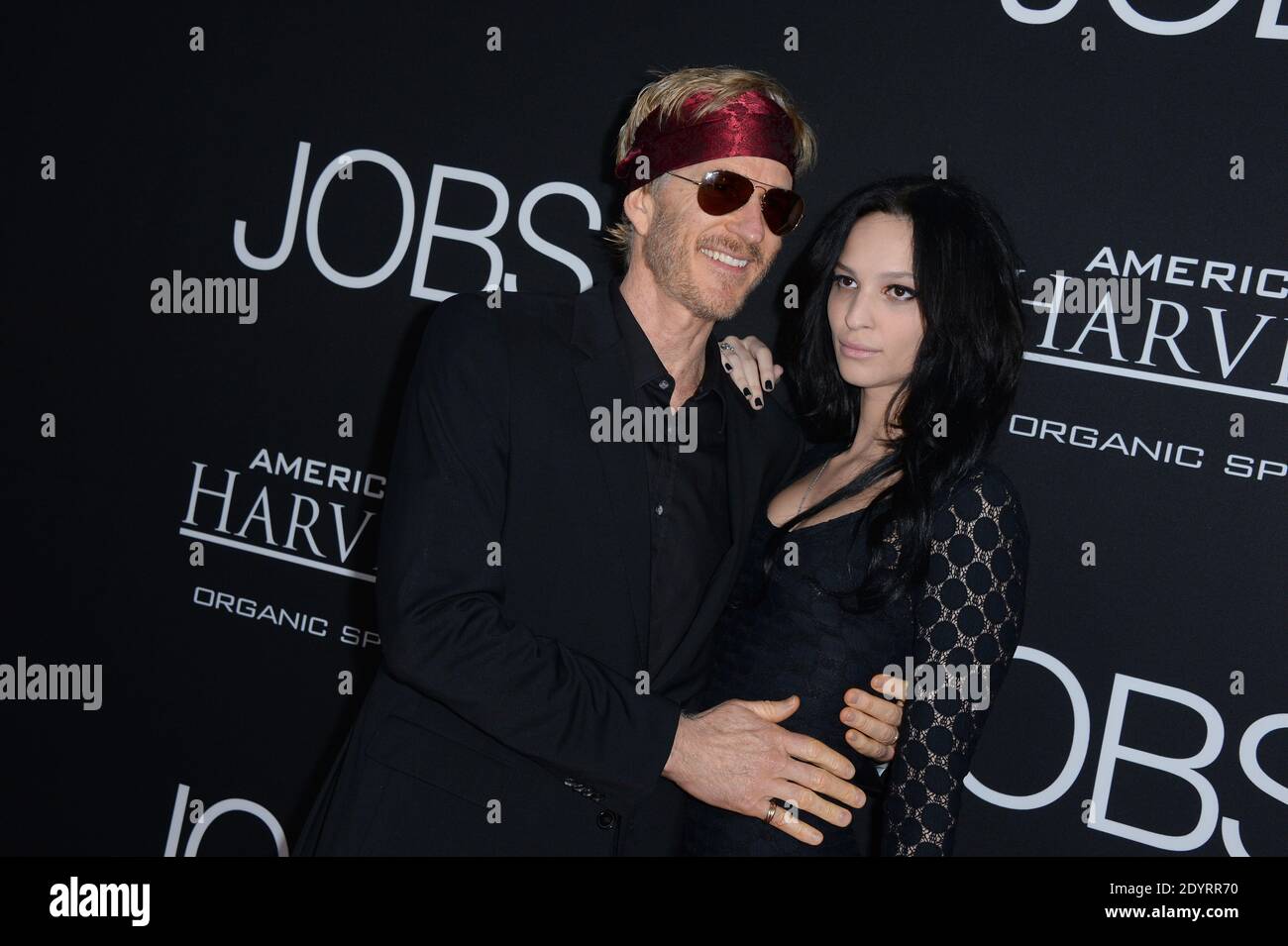 Matthew Modine and daughter Ruby arrive at the screening of 'Jobs' at Regal Cinemas L.A. Live in Los Angeles, CA, USA, on August 13, 2013. Photo by Lionel Hahn/ABACAPRESS.COM Stock Photo